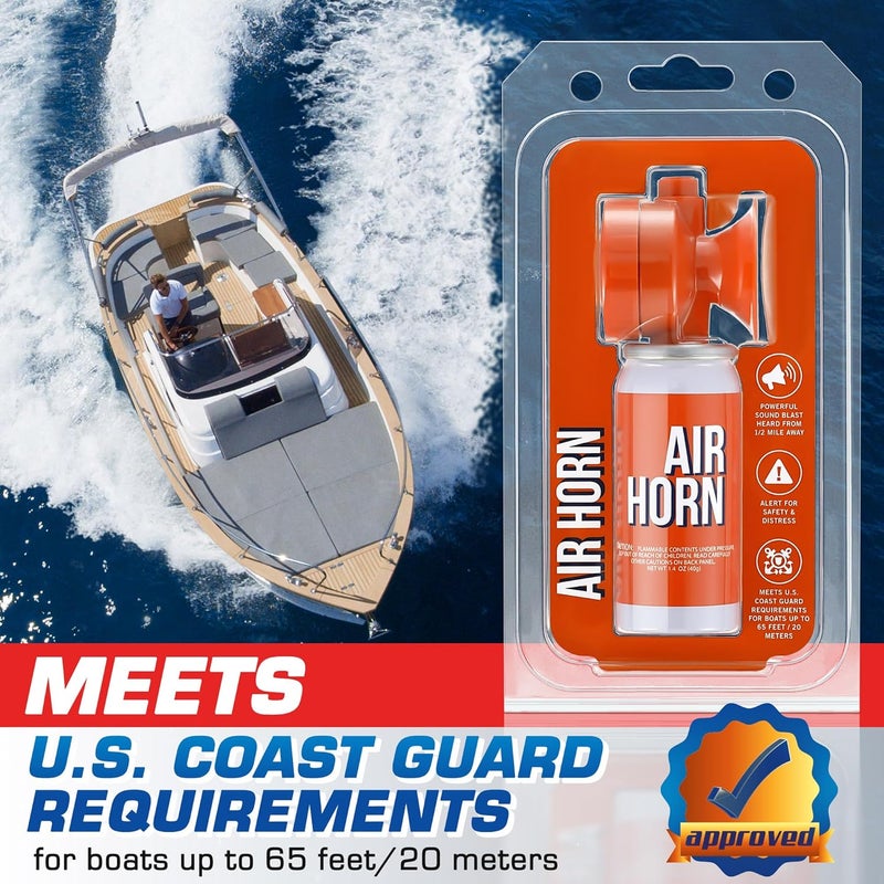 ElectricWise Air Horn 1.4oz, 122dB Loud Air Horns for Safety, Heard Up to 1/2 Mile Away, Small Boat Marine Horn Can, Meet US Coast Guard, Emergency Use for Marine Boating - Image 3